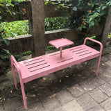 Modern Floor Patio Bench, 2-Person Metal Garden Bench Seat - Photo 1