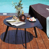 Grand Patio Round Steel Patio Coffee Table, Weather Resistant Outdoor Large Side Table, Black… - Photo 2