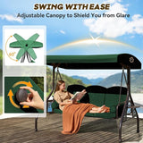 3 in 1 Patio Swing with Adjustable Canopy for Adults, 3 Seat Outdoor Swing with Thickened Cushions - Photo 4