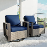 Patio Chairs Set of 2, Outdoor Swivel Rocker Patio Chairs, Metal Patio Furniture with Deep Seating - Photo 8
