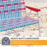Camp & GO 16.5" High Seat Outdoor Double Wide Loveseat Web Folding Chair, Blue/Red - Photo 8