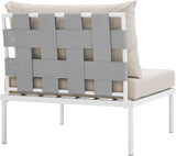 Modway EEI-2600-WHI-BEI Harmony Outdoor Patio Aluminum, Armless Chair, White Beige - Photo 6