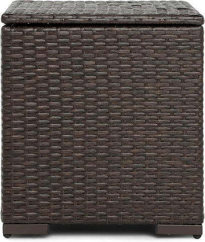 Serta Laguna Brown Resin Wicker Outdoor Patio Furniture Collection, Easy Assembly, Porch or Pool, Side Table Brown Wicker