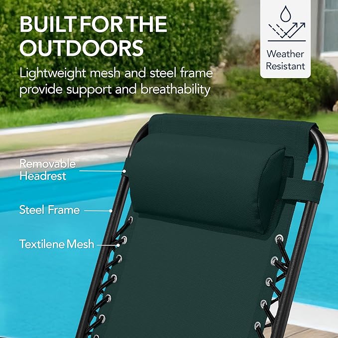 Best Choice Products Outdoor Folding Rocking Chair, Zero Gravity Lounge Chair - Photo 7