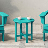 WestinTrends Dylan Adirondack Round Outdoor Side Table, Turquoise - Photo 2