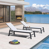 PURPLE LEAF Patio Chaise Lounge Set for 2 Outdoor Chaise Lounge Chair with Aluminum Frame and Wheels Pool Lounge Chairs - Photo 1