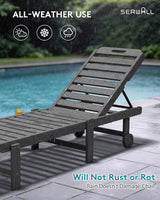 SERWALL Outdoor Chaise Lounge Set of 4, Patio Lounge Chairs with 5 Positions Adjustable Reclining Backrest - Photo 7