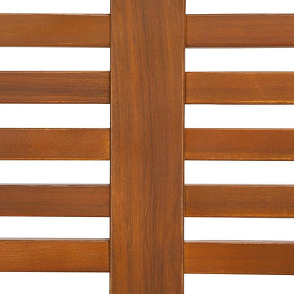 SAFAVIEH Outdoor Patio Furniture Heather Natural Brown Solid Wood & Black Legs 60-inch Steel Bench