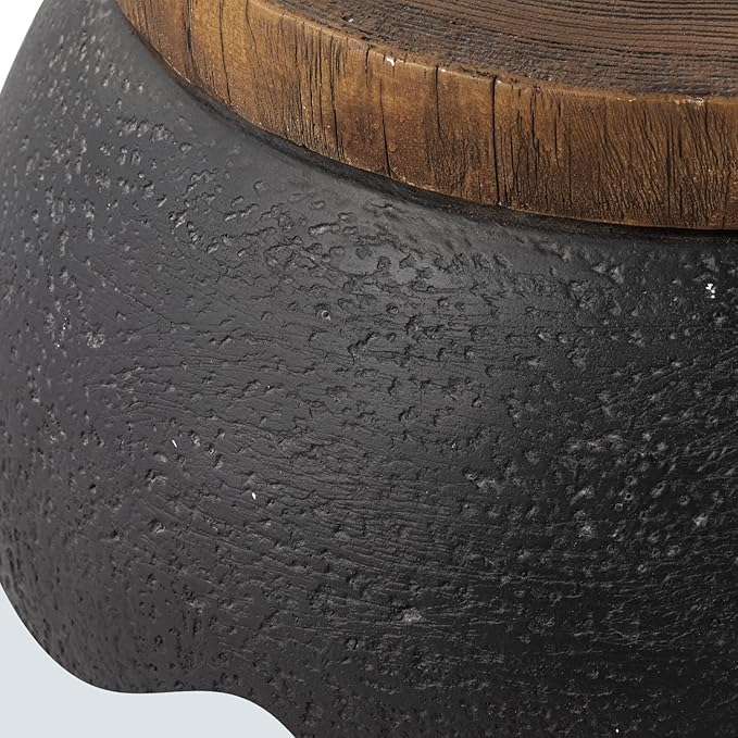HOMPUS Concrete Outdoor Side Table Jar Shaped Round Coffee Table - Photo 6