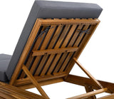 2-Piece Patio Lounge Chair Set with Side Space, Outdoor Chaise Lounge Adjustable & Breathable Acacia Wood Frame - Photo 6
