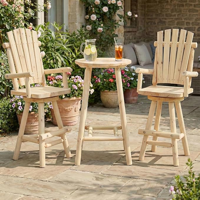 HOMEDIARY 3 Piece Outdoor Bar Set - Photo 1