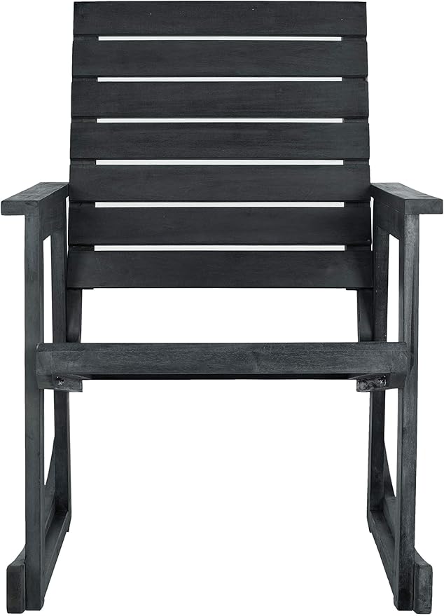 SAFAVIEH FOX6702K Outdoor Collection Alexei Rocking Chair, Dark Slate Grey