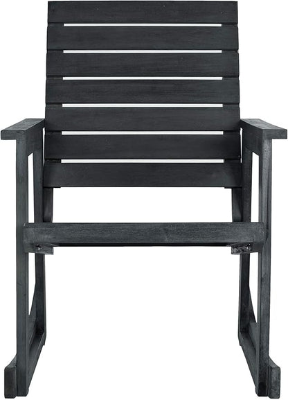 SAFAVIEH FOX6702K Outdoor Collection Alexei Rocking Chair, Dark Slate Grey