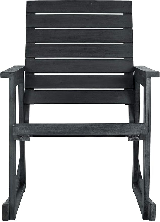 SAFAVIEH FOX6702K Outdoor Collection Alexei Rocking Chair, Dark Slate Grey