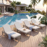 Outdoor Chaise Lounge Chair Set of 3, Patio Chaise Lounge Recliner with Adjustable Backrest - Photo 5