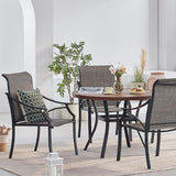 VICLLAX Round Patio Dining Table, 41 inch Metal Outdoor Dining Table with Umbrella Hole for Garden Lawn Balcony Deck - Photo 7