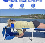 Oversized Extra Wide Tanning Chair with Sun Canopy Face Hole Padded Adjustable Washable - Photo 5