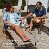 Best Choice Products Set of 2 Outdoor Patio Chaise Lounge Chair Adjustable Reclining Folding Pool Lounger for Poolside - Photo 7