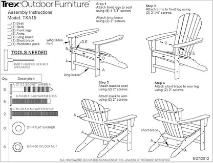 Trex Outdoor Furniture Cape Cod Folding Adirondack Chair, Tree House