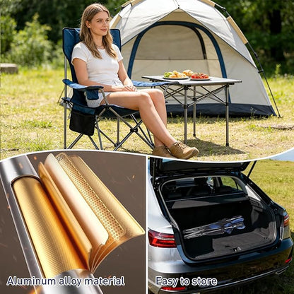 Zero Gravity Chair, Reclining Camping Chair with Padded Pillow, Cup Holder, Storage Pocket & Carry Bag, 4-in-1 Portable Camping Recliner for Outdoor, Beach, Garden, and Backyard - Blue Mesh