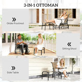 Outsunny Outdoor Glider Chair with Ottoman, Patio Glider Set with 24.4" High Back, 22" Wide Seat - Photo 7