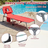 Giantex Face Down Tanning Chair, Folding Beach Lounge Chair w/ 4-Position Adjustable Backrest - Photo 6