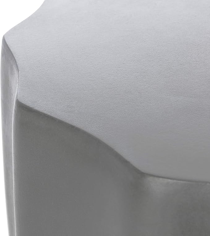 SAFAVIEH Outdoor Collection Jaslyn Modern Dark Grey Concrete Round Accent Table (Fully Assembled)