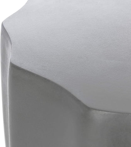 SAFAVIEH Outdoor Collection Jaslyn Modern Dark Grey Concrete Round Accent Table (Fully Assembled)