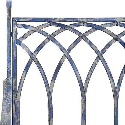 SAFAVIEH Outdoor Collection Medrano Victorian Mossy Blue Wrought Iron Rocking Chair