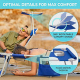 #WEJOY Tanning Chair with Face Hole & Canopy & Side Table - Photo 4