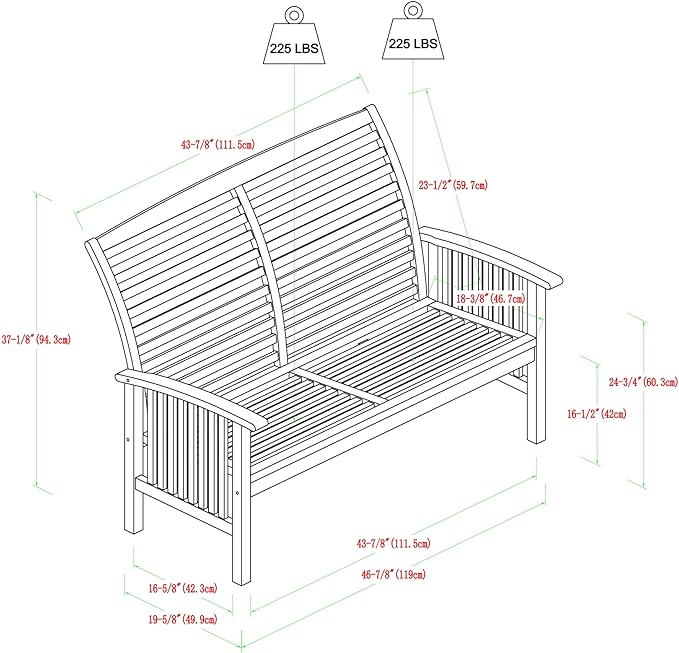 Walker Edison AZGWLSCH5GW Portofino 5 Piece Slat Back Patio Chat Set with UV Resistant Cushions, Grey Wash - Photo 9