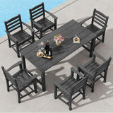 Tangkula 7 Pcs Outdoor Dining Table Set for 6 - Photo 1