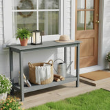 Outdoor Console Table, All-Weather 2-Tier Patio Console Table, Outside Plant Stand Table, Low Maintenance - Photo 2