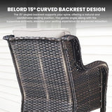 Belord High Back Patio Chairs Set of 2 - Brown Wicker Outdoor Seating - Photo 2
