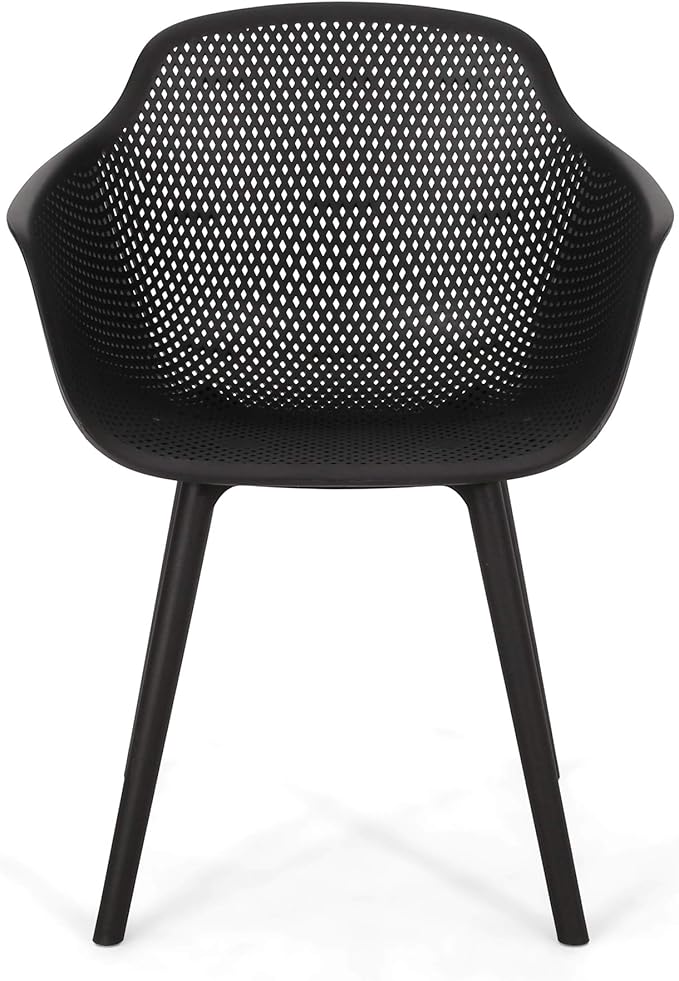 Christopher Knight Home Davina Outdoor Dining Chair (Set of 2), Polypropylene, Black