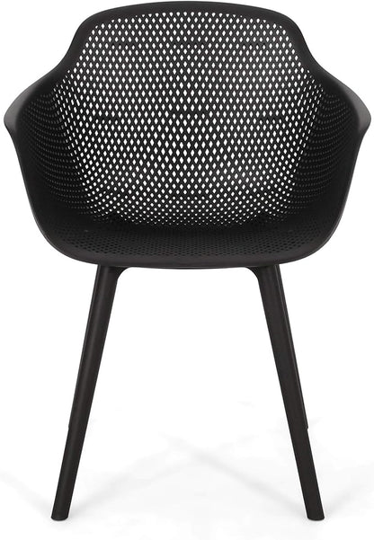 Christopher Knight Home Davina Outdoor Dining Chair (Set of 2), Polypropylene, Black