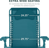 Best Choice Products Oversized Zero Gravity Chair, Folding Outdoor Patio Lounge Recliner w/Cup Holder Accessory Tray - Photo 3