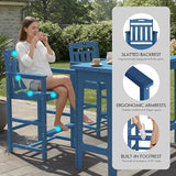 Ciokea 3 Pcs Outdoor Bar Height Table Set, 60" Extra Long Rectangle High Top Table and 2 Oversized Adirondack Chairs - Photo 6