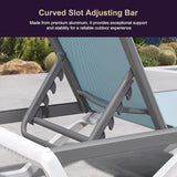 PURPLE LEAF Patio Chaise Lounge Chair Set Outside Aluminum Plastic Stackable Tanning Chairs with Side Table for Pool - Photo 8