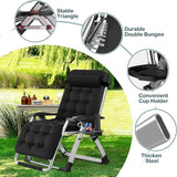 NAIZEA Padded Zero Gravity Chair, Folding Outdoor Lounge Chairs, Adjustable Reclining Camping Chairs with Cup Holder - Photo 5