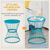 Outsunny 16" Steel Patio Side Table, Garden End Table with Hourglass Design, Accent Table for Outdoor and Indoor Use - Photo 4