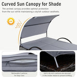 Outdoor Double Chaise Lounge with Adjustable Backrest and Sun Canopy - Photo 5