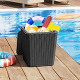 Giantex 11.5 Gallon Deck Box, Outdoor Side Table with Removable Lid, Faux Wicker-Woven, 330Lbs Capacity - Photo 9