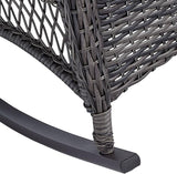 Teal Island Designs Madden 3-Piece Rattan Outdoor Green Rocking Chair Set with Occasional Table - Photo 6