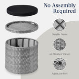Best Choice Products Round Wicker Ottoman, Multipurpose Outdoor Furniture for Patio, Backyard, Additional Seating - Photo 7