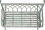 SAFAVIEH Outdoor Collection Ressi Victorian Antique Dark Green Wrought Iron Rock Bench - Photo 6