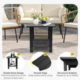 Outdoor Side Table, Weather Resistant Double Small Adirondack Side Table, Outdoor Indoor End Table for Chair - Photo 4