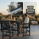 Ciokea Outdoor Bar Height Table Set of 5, 60" Extra Long Rectangle High Top Table and 4 Oversized Adirondack Chairs Set - Photo 4