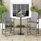 Tangkula Outdoor Tall Adirondack Chair 30 Inches Seat Height, HDPE Bar Height Patio Chair with High Backrest - Photo 2