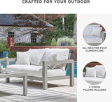 Signature Design by Ashley Moonlight View Contemporary Outdoor Nuvella Weather Resistant Fabric Loveseat with Cushion - Photo 5